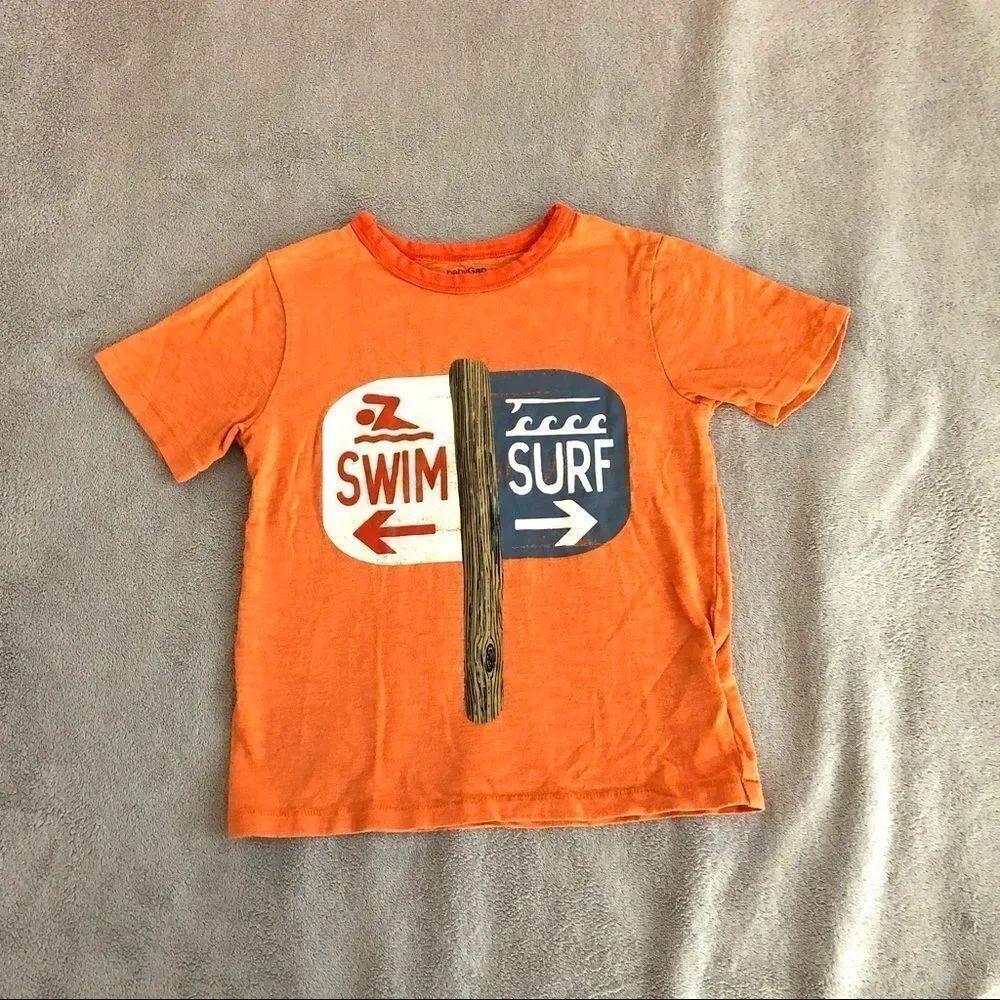 Baby Gap Short Sleeve Ringer Tee w/ Surf graphic